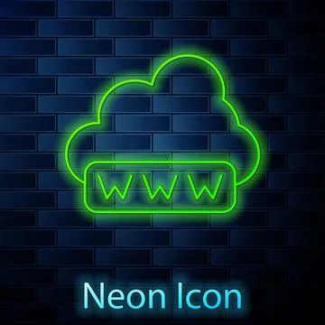 Glowing neon line Software, web development, programming concept icon isolated Stock Illustration