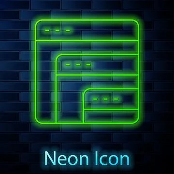 Glowing neon line Software, web developer programming code icon isolated on Stock Illustration