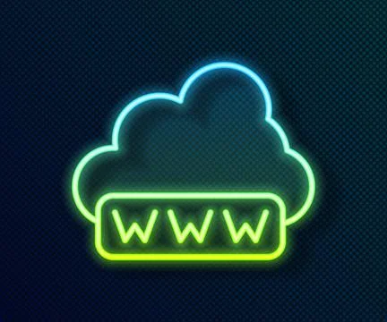 Glowing neon line Software, web development, programming concept icon isolated Stock Illustration