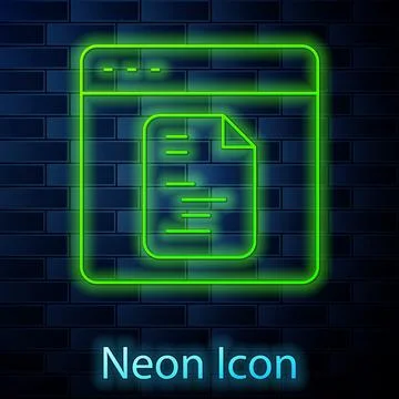 Glowing neon line Software, web developer programming code icon isolated on Stock Illustration