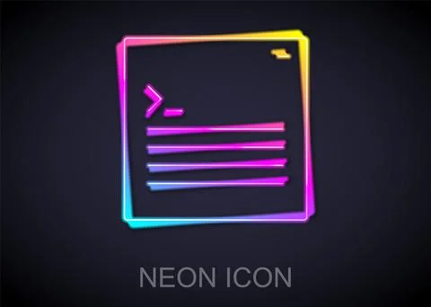 Glowing neon line Software, web developer programming code icon isolated on.. Stockillustratie