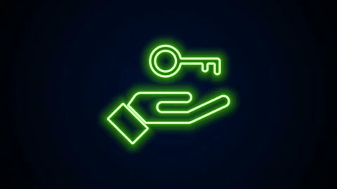 Glowing neon line Solution to the problem in psychology icon isolated on black Stock Footage 142288509