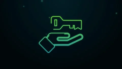 Glowing neon line Solution to the problem in psychology icon isolated on black Stock Footage 155837567