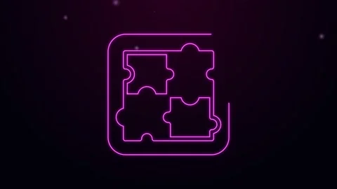 Glowing neon line Solution to the problem in psychology icon isolated on black Stock Footage 167860325