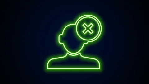 Glowing neon line Solution to the problem in psychology icon isolated on black Stock Footage 167861194