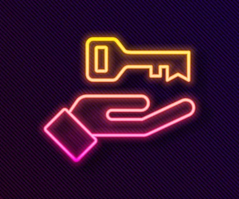 Glowing neon line Solution to the problem in psychology icon isolated on black Illustrazione stock