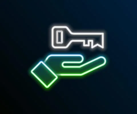 Glowing neon line Solution to the problem in psychology icon isolated on black Illustrazione stock