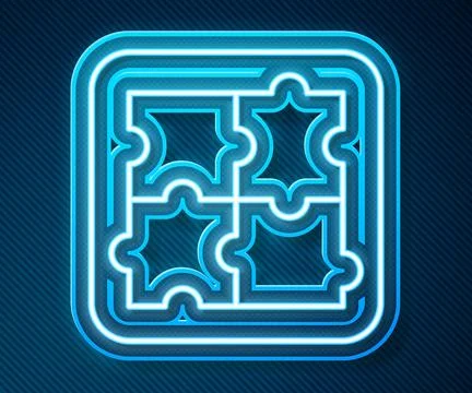 Glowing neon line Solution to the problem in psychology icon isolated on bl.. Stockillustratie