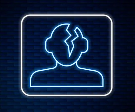 Glowing neon line Solution to the problem in psychology icon isolated on br.. Stockillustratie