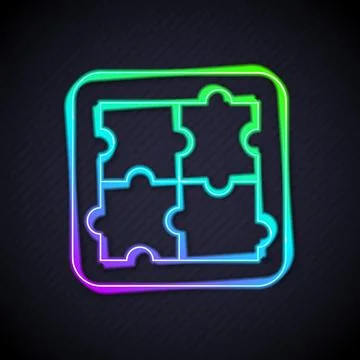 Glowing neon line Solution to the problem in psychology icon isolated on bl.. Stock Illustration