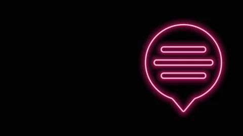 Glowing neon line Speech bubble chat icon isolated on black background. Message Stock Footage 140888805