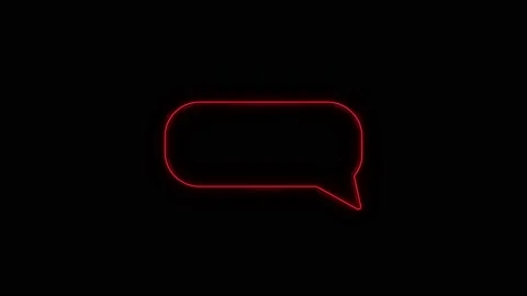 Glowing neon line Speech bubble chat icon isolated on black background. Message Stock Footage 156133900