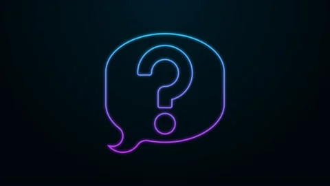 Glowing neon line Speech bubble chat icon isolated on black background. Message Stock Footage 225647943