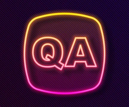Glowing neon line Speech bubbles with Question and Answer icon isolated on .. Stock Illustration