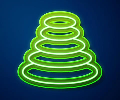 Glowing neon line Stack hot stones icon isolated on blue background. Spa salon Stock Illustration