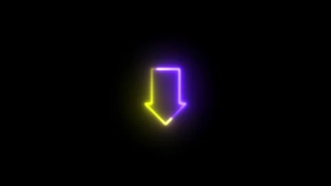 Glowing neon line swipe down arrow icon up to down. download icon sign. Dow.. Stock Footage 331837086