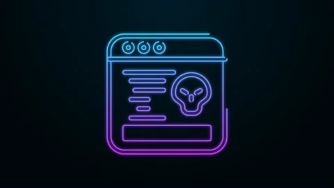 Glowing neon line System bug concept icon isolated on black background. Code bug Vídeos de archivo 156027614
