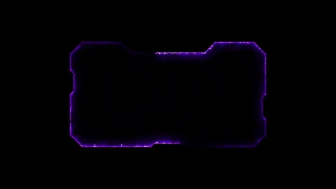 Glowing neon line technology HUD template animation. Neon purple HUD viewfi.. 動画素材 335949455