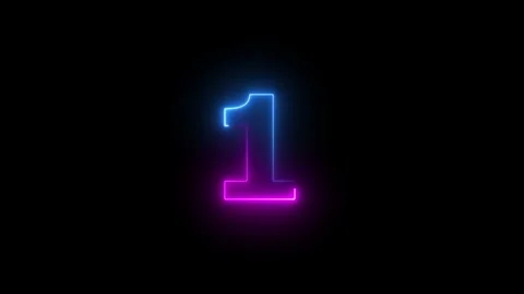 Glowing neon line text animation. neon number 1. Two-color looping trendy g.. Stock-Footage 293484438