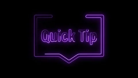 Glowing neon line with text Quick tips isolated on black background. 4K Video stock 255182169