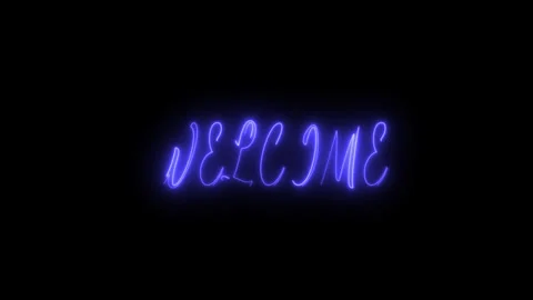 Glowing neon line text Welcome icon animation isolated on black background. Circ Stock Footage 318192559