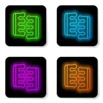 Glowing neon line Toe separator for pedicure icon isolated on white background Stock Illustration