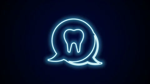 Glowing neon line Tooth icon isolated on black background. Tooth symbol for Stock Footage 227426580