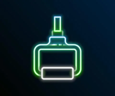 Glowing neon line TPX loop training equipment icon isolated on black background 스톡 일러스트