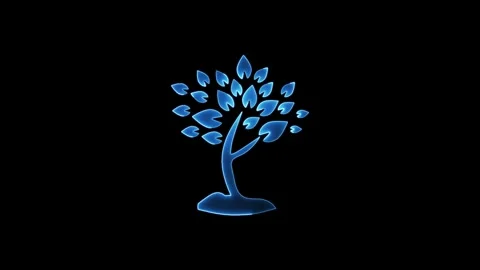 Glowing neon line of tree icon isolated on transparent background. Climate .. Stock Footage 303553689