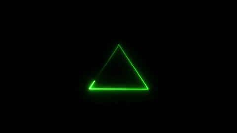 Glowing neon line triangle icon motion concept animation on background. Glo.. Stock Footage 332582292