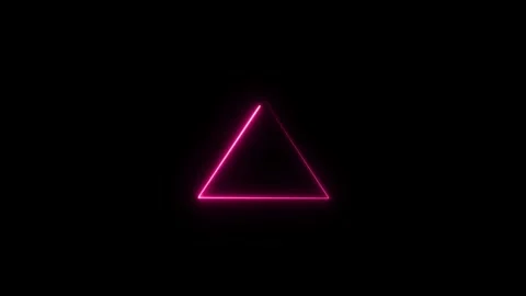 Glowing neon line triangle icon motion concept animation on background. Glo.. Stock Footage 332582300