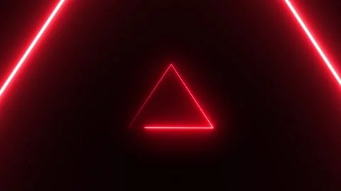 Glowing neon line triangle icon motion concept animation on background. Glo.. Stock Footage 332582335