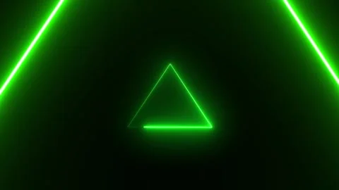 Glowing neon line triangle icon motion concept animation on background. Glo.. Stock Footage 332582337