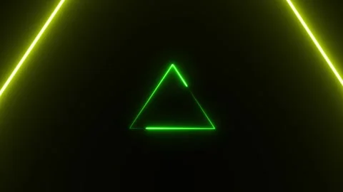 Glowing neon line triangle icon motion concept animation on background. Glo.. Stock Footage 332582446