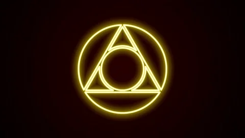Glowing neon line Triangle math icon isolated on black background. 4K Video Stock Footage 154731563