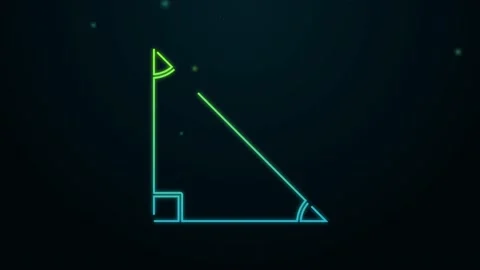 Glowing neon line Triangle math icon isolated on black background. 4K Video Stock Footage 154731899