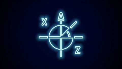 Glowing neon line Trigonometric circle icon isolated on black background. 4K Stock-Footage 227344645