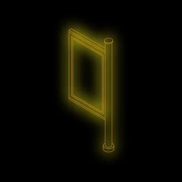 Glowing neon line turnstile gate entrance access point icon Stock Illustration
