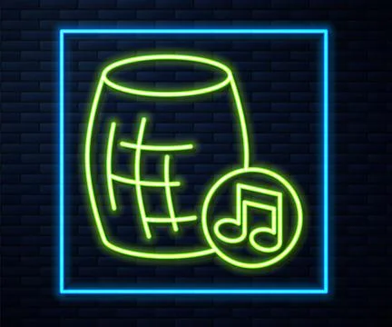 Glowing neon line Voice assistant icon isolated on brick wall background. Voi Stock Illustration