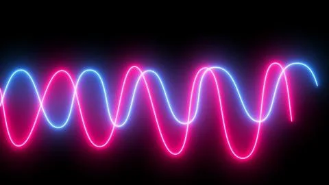 Glowing neon line waves icon Stock Illustration