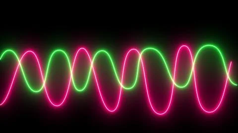 Glowing neon line waves icon Stock Illustration