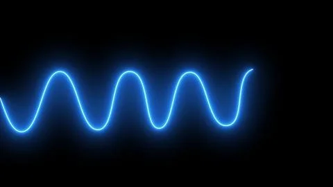 Glowing neon line waves icon Stock Illustration