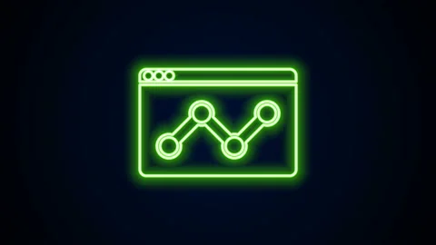Glowing neon line Web analytics information and development website statistic 스톡 동영상 142335775