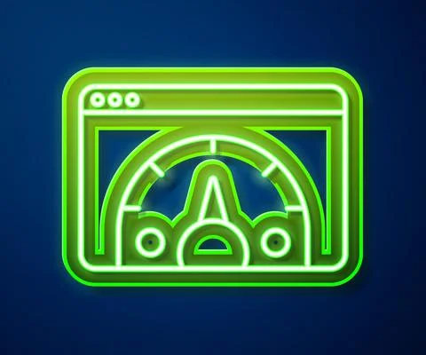 Glowing neon line Web analytics information and development website statistic Illustrazione stock