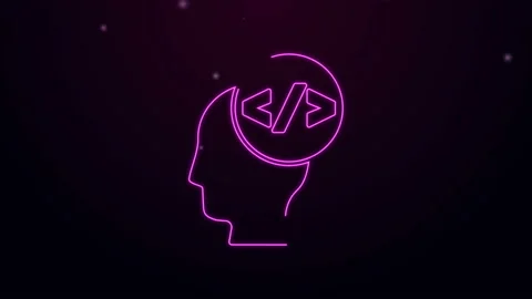 Glowing neon line Web design and front end development icon isolated on black Stock Footage 140692427