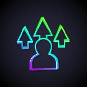 Glowing neon line Web design and front end development icon isolated on black Illustrazione stock