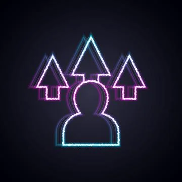 Glowing neon line Web design and front end development icon isolated on black イラスト素材