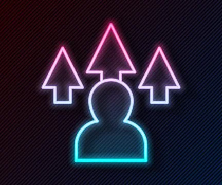Glowing neon line Web design and front end development icon isolated on black Illustrazione stock