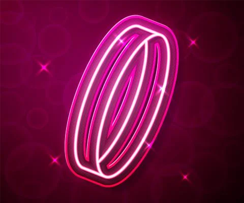 Glowing neon line Wedding ring icon isolated on red background. Bride and groom Stock Illustration
