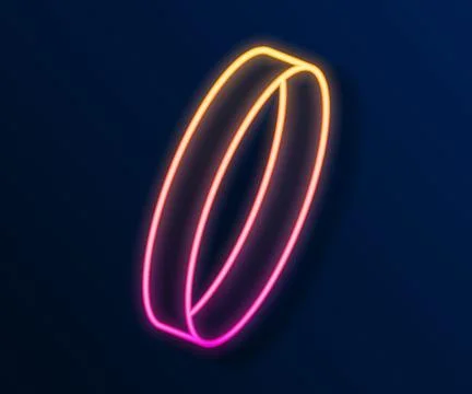 Glowing neon line Wedding ring icon isolated on black background. Bride and Stock Illustration
